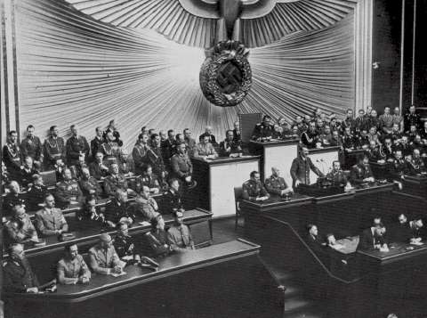 Hitler addresses the Reichstag, Kroll Opera House, 1939