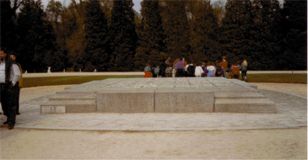 Central granite block, Compigne, Glade of the Armistice, inscribed: Here on 11th November 1918 perished the criminal pride of the German Empire defeated by the free people whom it set out to enslave.