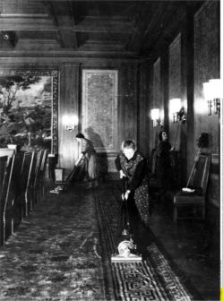 Cleaning ladies in the cabinet room
