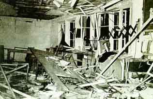 Conference room after Stauffenberg's bomb exploded, July 20, 1944